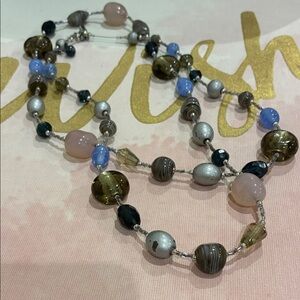 Elegant Long Multicolor Variety Italian Glass Beaded Necklace